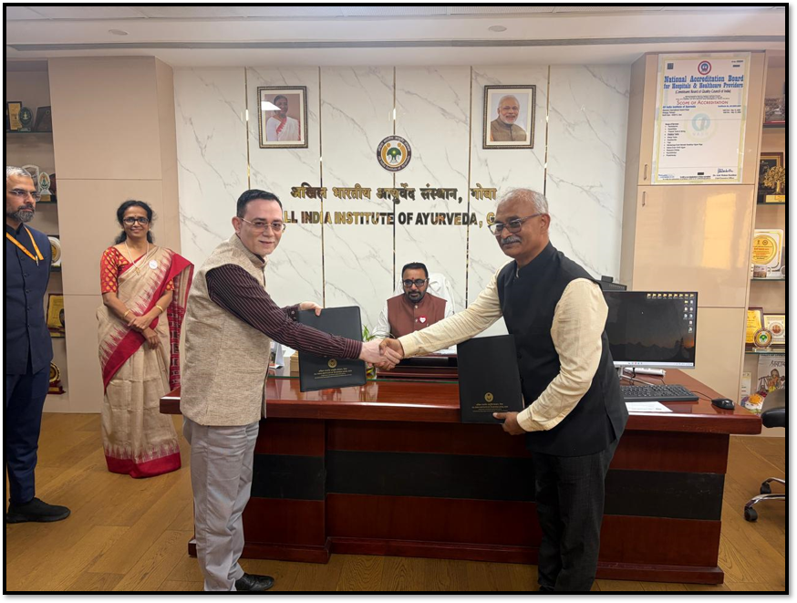 NNSCOP has signed a prestigious Memorandum of Understanding (MoU) with the All India Institute of Ayurveda, Goa (AIIA-G) for research collaboration